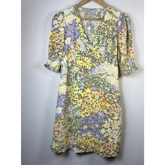 Rails Womens small Gardenia feminine romantic Roma Puff Sleeve A-Line Mini Dress - Picture 4 of 13